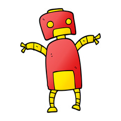 cartoon doodle robot dancing