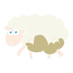 flat color illustration of a cartoon muddy sheep
