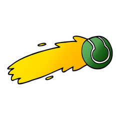 cartoon doodle flying tennis ball