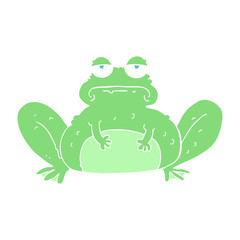 flat color illustration of a cartoon frog