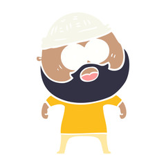 flat color style cartoon bearded man