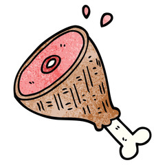 cartoon doodle cooked meat