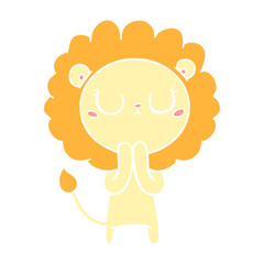 flat color style cartoon lion