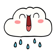 happy cartoon doodle rain cloud