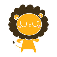 flat color style cartoon lion