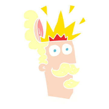 flat color illustration of a cartoon man with exploding head