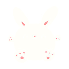 cute flat color style cartoon rabbit