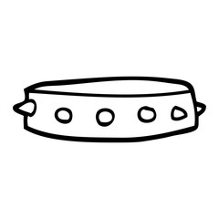 line drawing cartoon spiked dog collar