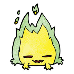 cartoon doodle fire demon