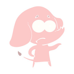 flat color style cartoon unsure elephant