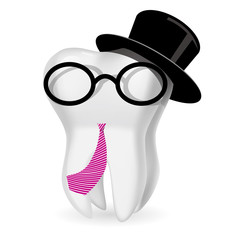 Load cool teeth. Isolated on white background.