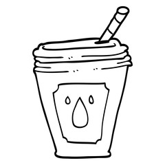 line drawing cartoon juice bar drink