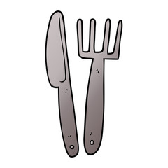 cartoon doodle knife and fork