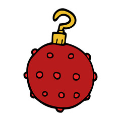 cartoon doodle red bauble