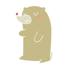 cute flat color style cartoon bear