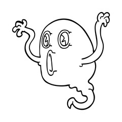 spooky line drawing cartoon ghost