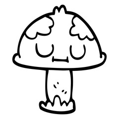 line drawing cartoon poisonous toadstool