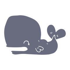 flat color style cartoon whale