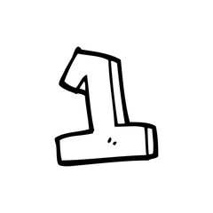 line drawing cartoon number 1