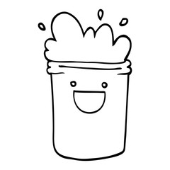 line drawing cartoon happy drinks