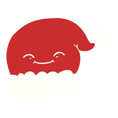 flat color style cartoon christmas santa hat