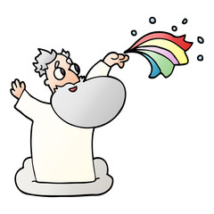 cartoon doodle god on cloud
