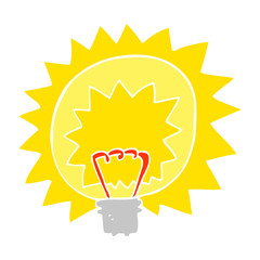 flat color illustration of a cartoon light bulb