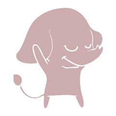 flat color style cartoon smiling elephant