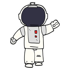 cartoon doodle walking astronaut © lineartestpilot