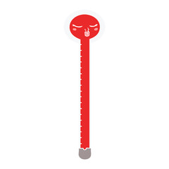 flat color style cartoon thermometer