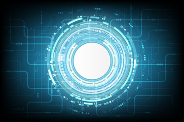 Vector cyber security communication concept with the circuit board for the technology background