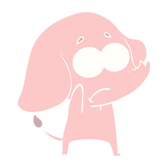 flat color style cartoon unsure elephant