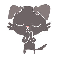 cute flat color style cartoon dog