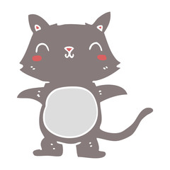 flat color style cartoon cat