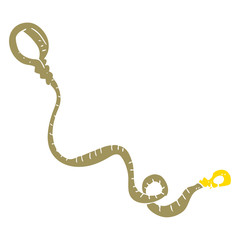 flat color illustration of a cartoon dog leash