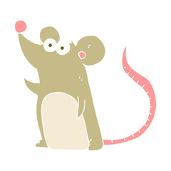 flat color illustration of a cartoon mouse