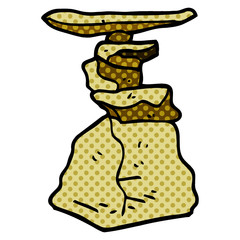 cartoon doodle stacked rocks