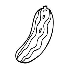 line drawing cartoon cucumber plant