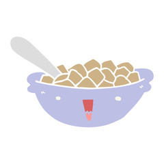 cute flat color style cartoon bowl of cereal