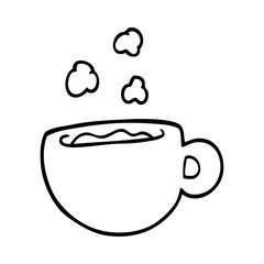 line drawing cartoon coffee cup