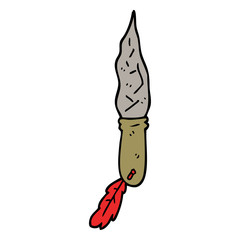 cartoon doodle of a primitive stone dagger