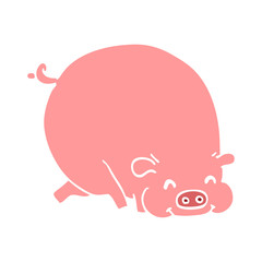 cartoon doodle fat pig
