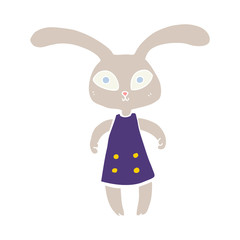 cute flat color style cartoon rabbit