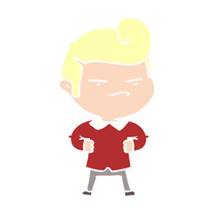 flat color style cartoon cool guy with fashion hair cut