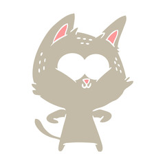 flat color style cartoon cat