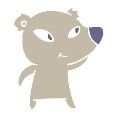 cute flat color style cartoon bear