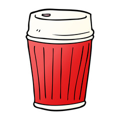 cartoon doodle take out coffee