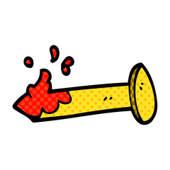 cartoon doodle bloody nail