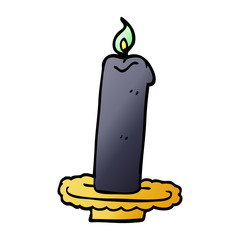 cartoon doodle burning halloween candle