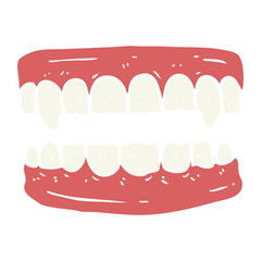 flat color style cartoon vampire teeth